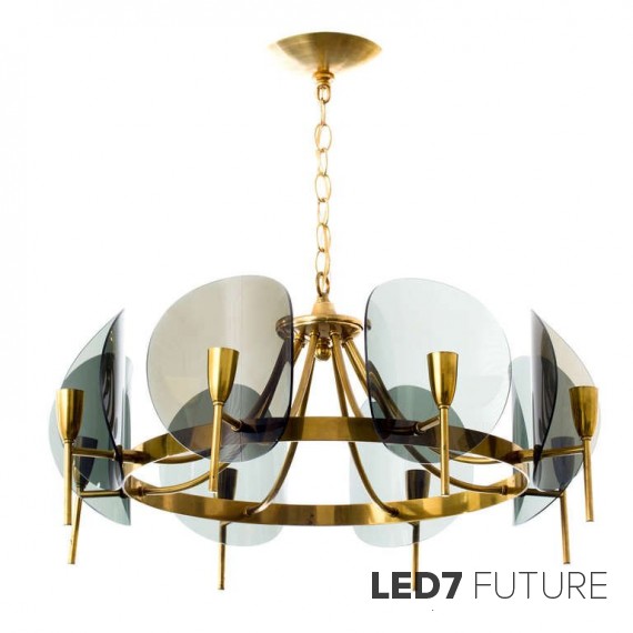 Fontana Arte - Concave Lucite Disk Chandelier